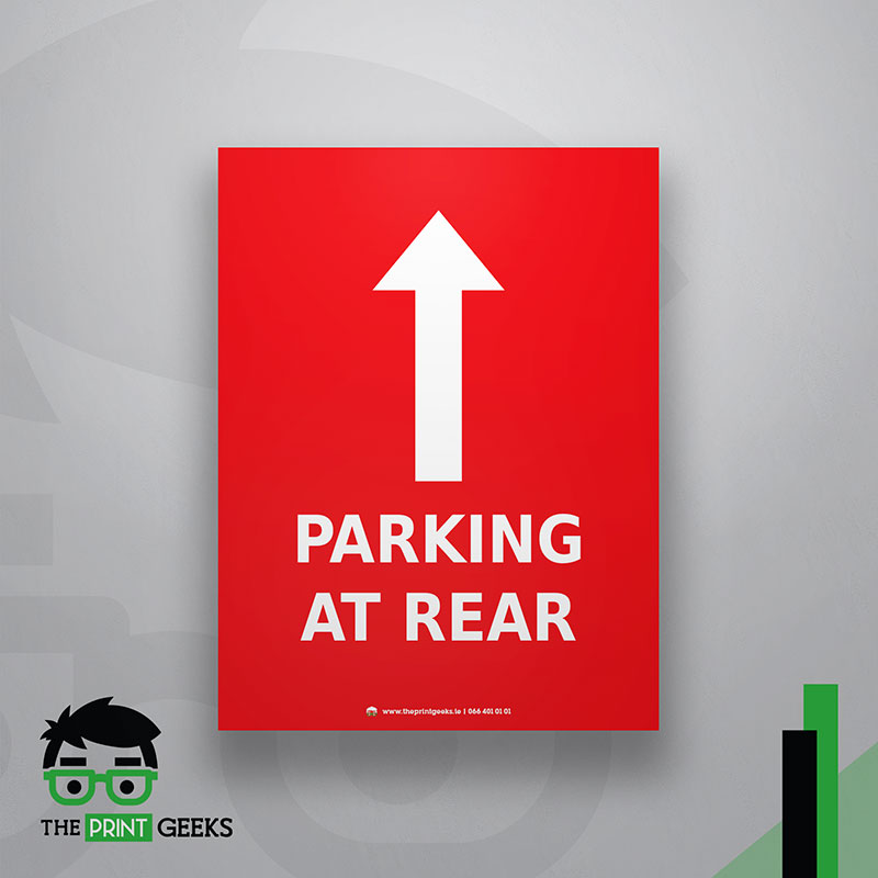 Parking at Rear Sign