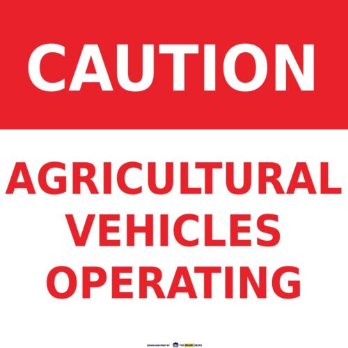 Safety Signs Caution Agri Vehicles