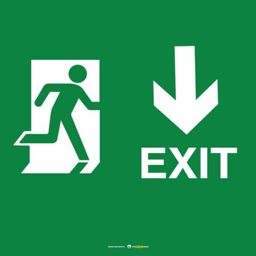 Safety Signs Exit Down Arrow