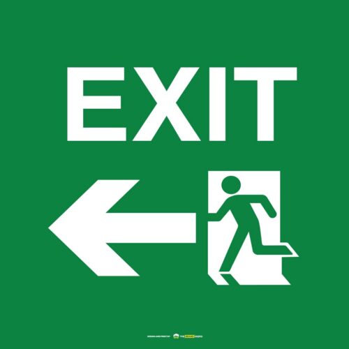 Safety Signs Exit Left Arrow