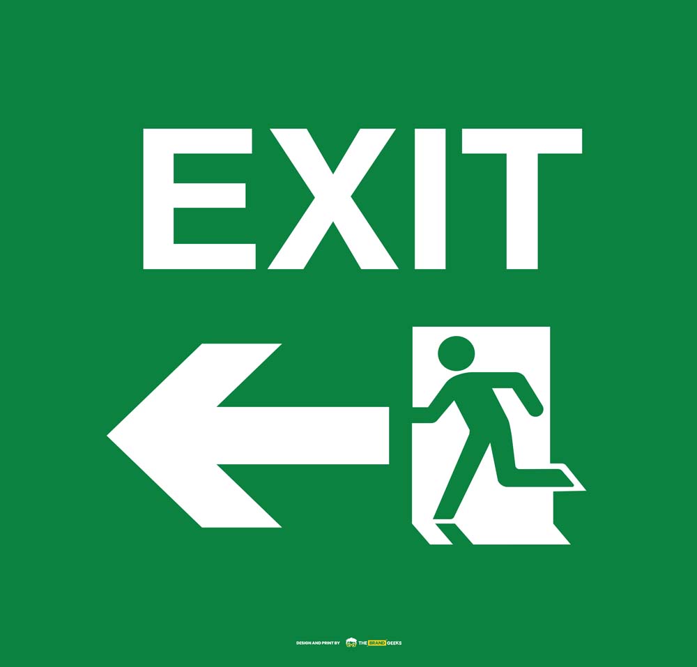 Safety Signs Exit Left Arrow