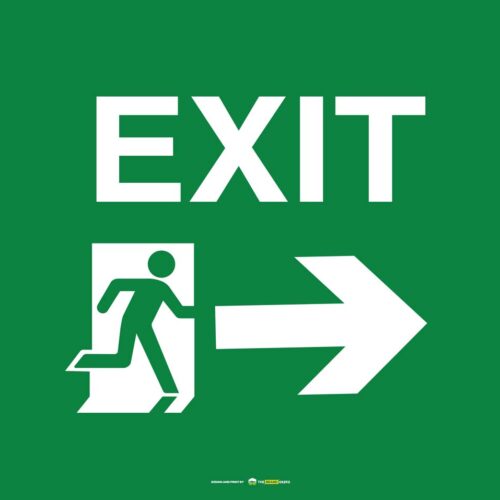 Safety Signs Exit Right Arrow