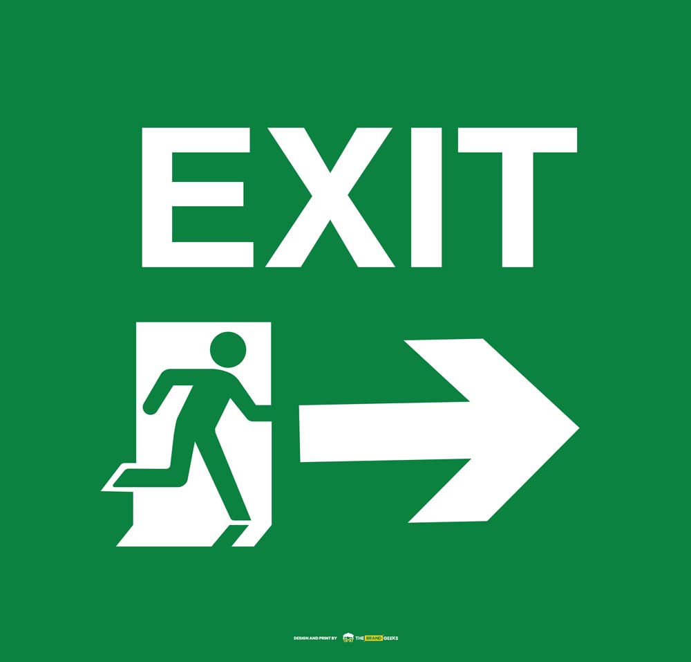 Safety Signs Exit Right Arrow