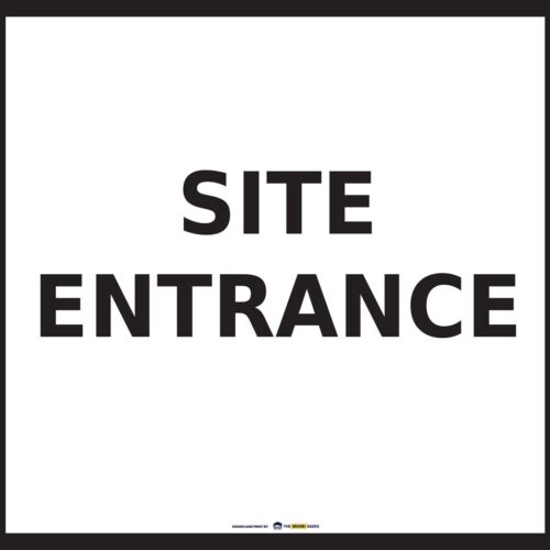 Safety Signs Site Entrance White