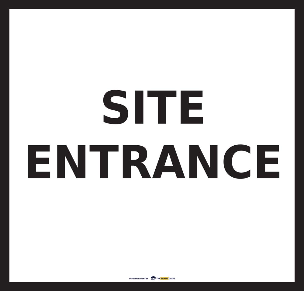 Safety Signs Site Entrance White