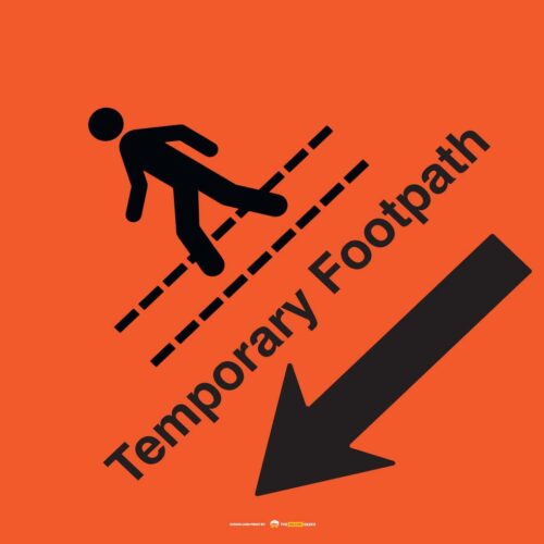 Safety Signs Site Temporary Path Left Arrow