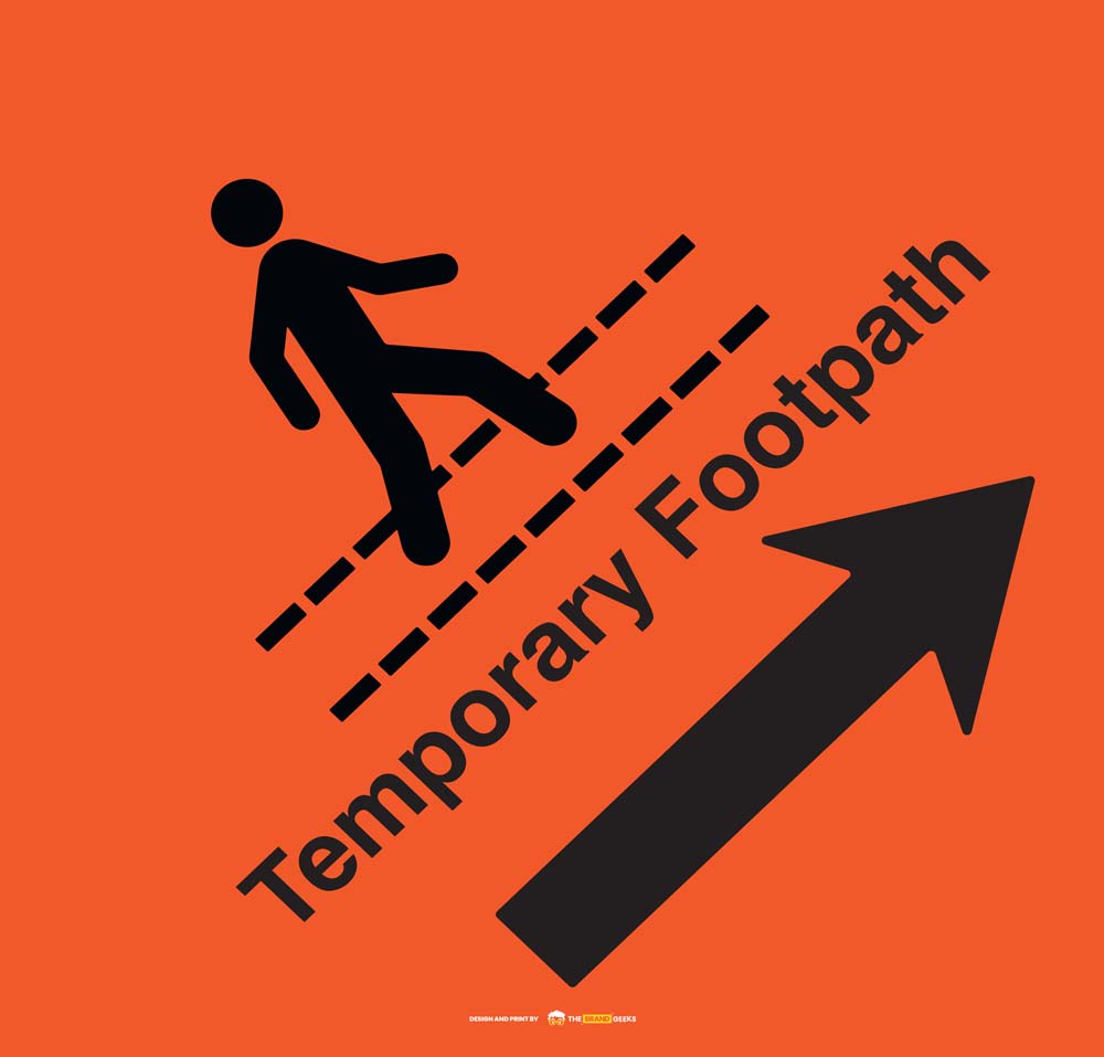 Safety Signs Site Temporary Path Right Arrow
